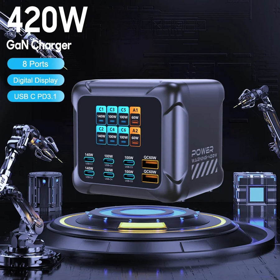 GaN charging station for a clean multi-device desk setup