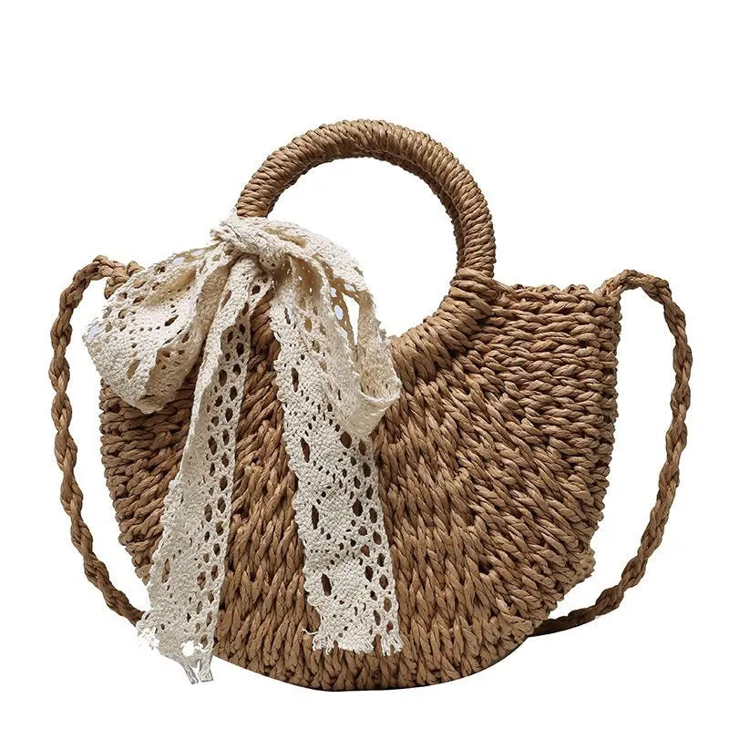 Woven Rattan Crossbody Bag