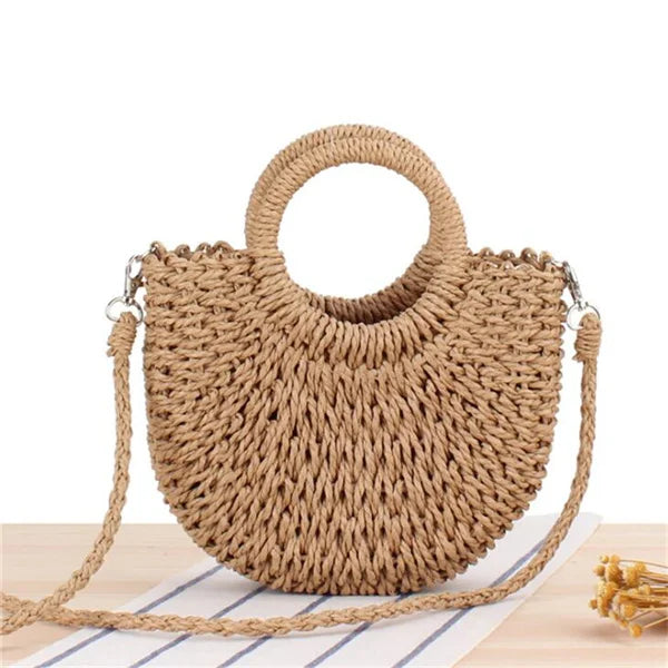 Woven Rattan Crossbody Bag