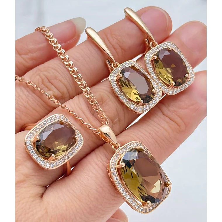 Kinel Brown Zircon Jewelry Set