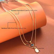 Layered Blue Evil Eye Necklace