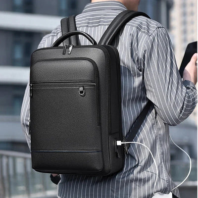 Convertible PU Business Backpack and Briefcase
