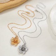 Textured Flower Pendant Necklace