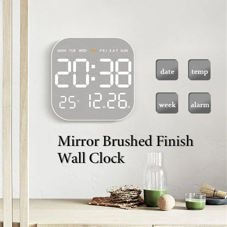 Mirror Finish Digital Wall Clock