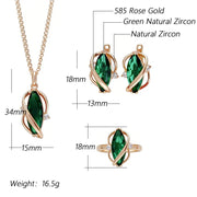 Kinel Green Zircon Vintage Jewelry Set