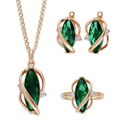 Kinel Green Zircon Vintage Jewelry Set