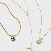 Layered Blue Evil Eye Necklace