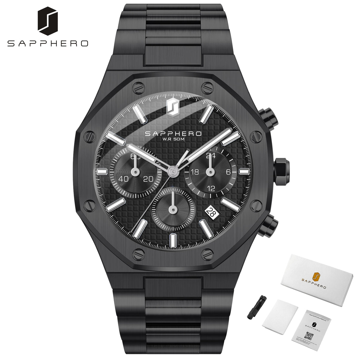 SAPPHERO Men's Quartz Chronograph Watch