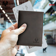 Genuine Leather Passport Wallet with Tracker Pocket