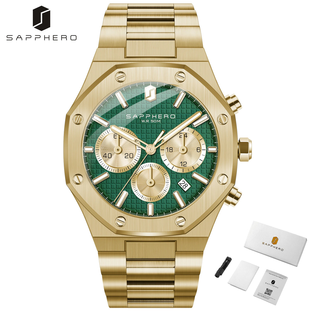 SAPPHERO Men's Quartz Chronograph Watch