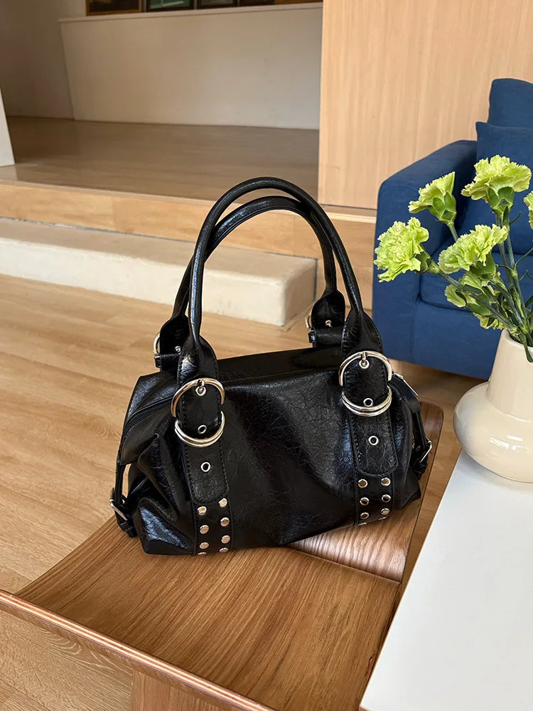 Rivet PU Leather Shoulder Bag