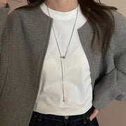 Stainless Steel Beaded Pendant Necklace