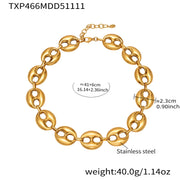 Vnox Coffee Bean Chain Necklace & Bracelet Set