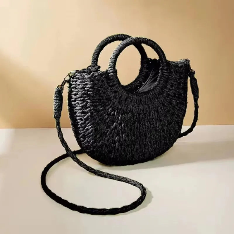 Woven Rattan Crossbody Bag