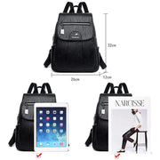 Women's Leather Backpack with Rain Cover – detail view 4