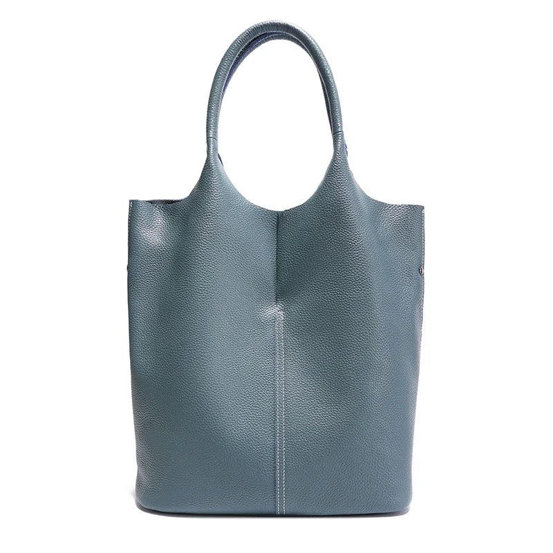 Large Cowhide Leather Tote Bag – detail view 6