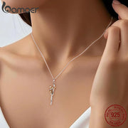 Bamoer Sterling Silver Mother & Child Hug Necklace