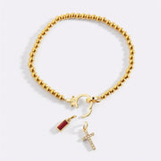Bamoer Sterling Silver Birthstone Cross Charm Bracelet