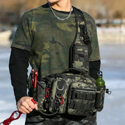 Fishing Tackle Backpack with Rod Holder