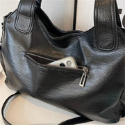 Soft Contrast-Color Shoulder Bag