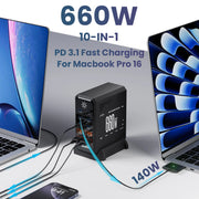 10-Port GaN USB-C Charging Station