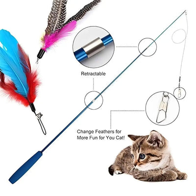 3-Section Telescopic Cat Teaser Wand
