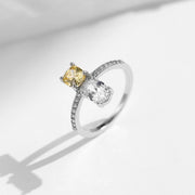 Sterling Silver Crystal Square Ring