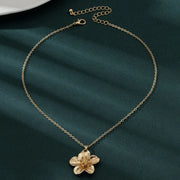 Textured Flower Pendant Necklace
