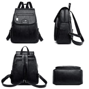 Women's Leather Backpack with Rain Cover – detail view 5