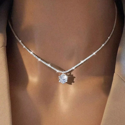 Bamoer 1CT Moissanite Sterling Silver Necklace