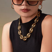 Vnox Coffee Bean Chain Necklace & Bracelet Set