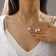 Bamoer Sterling Silver Pearl Jewelry Set