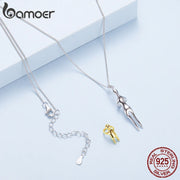Bamoer Sterling Silver Mother & Child Hug Necklace