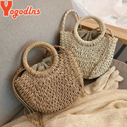 Woven Rattan Crossbody Bag