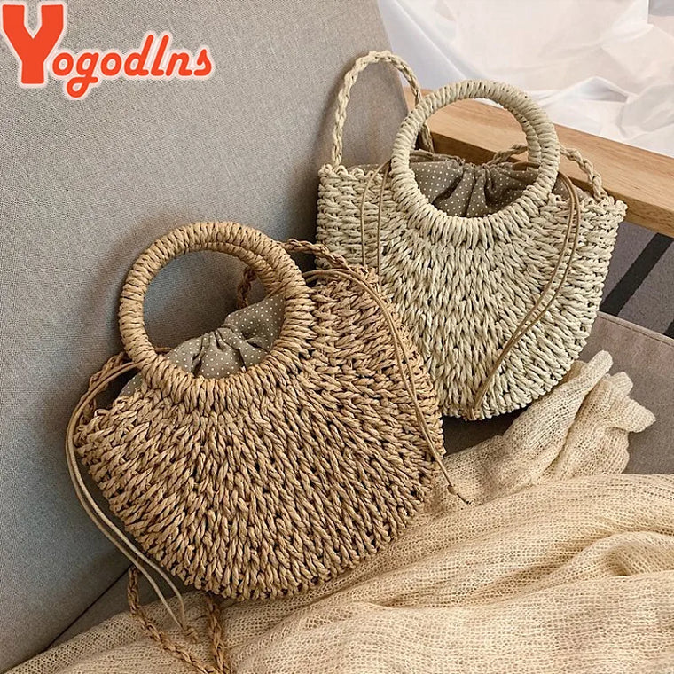 Woven Rattan Crossbody Bag
