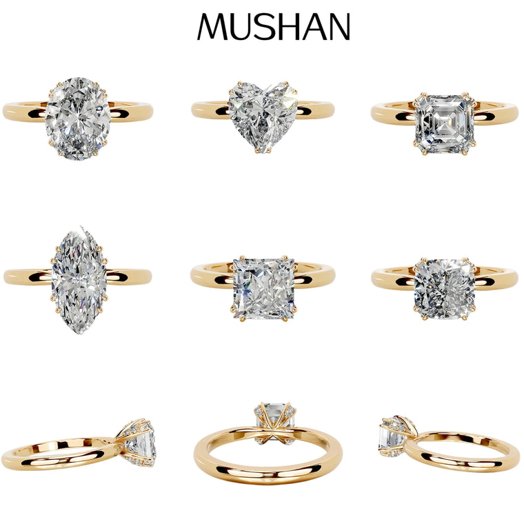 3–6CT Moissanite Sterling Silver Ring