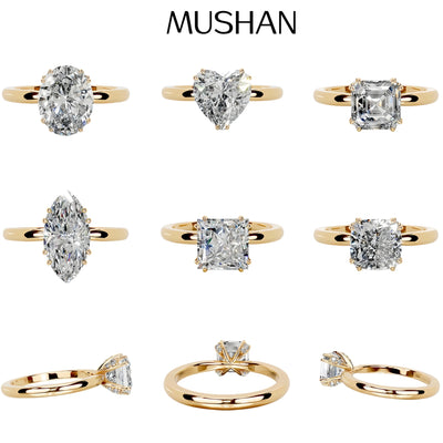 3–6CT Moissanite Sterling Silver Ring