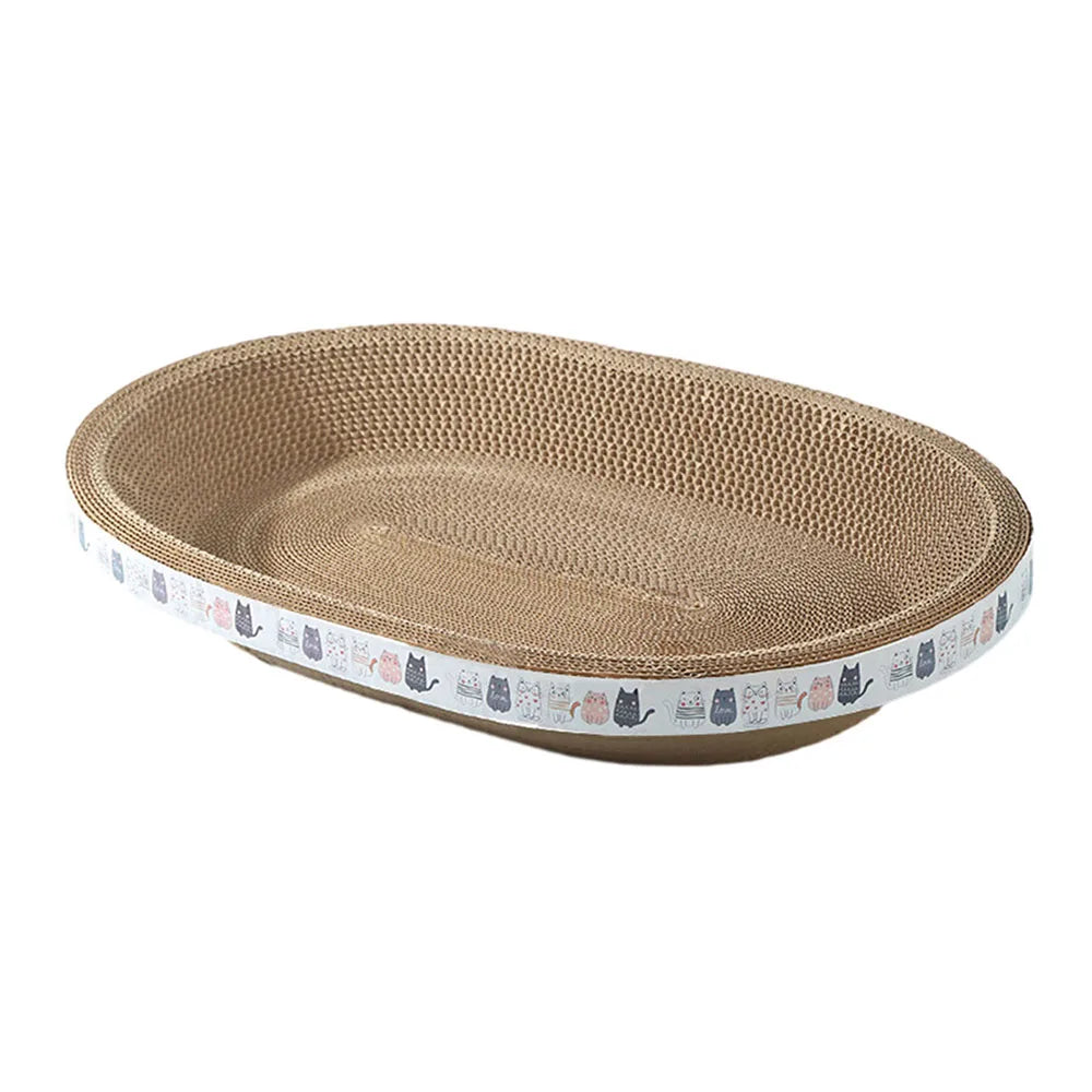 Oval Corrugated Cardboard Cat Scratcher