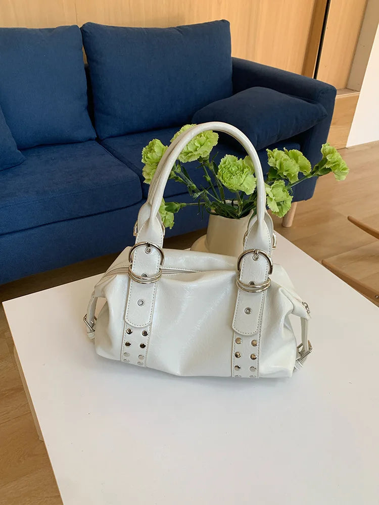 Rivet PU Leather Shoulder Bag