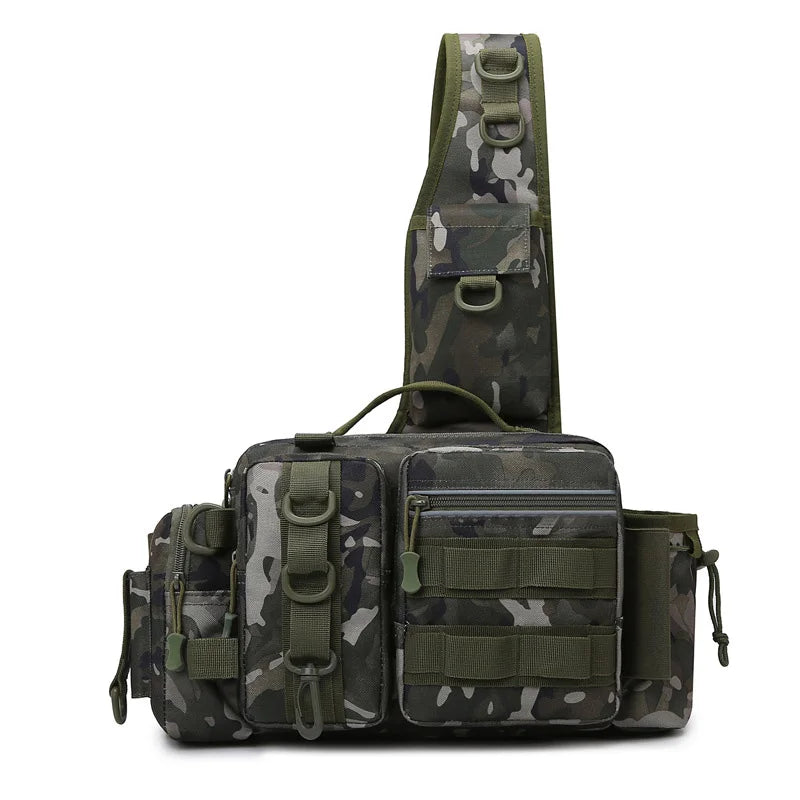 Fishing Tackle Backpack with Rod Holder