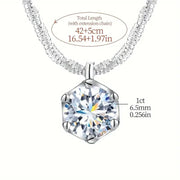 Bamoer 1CT Moissanite Sterling Silver Necklace