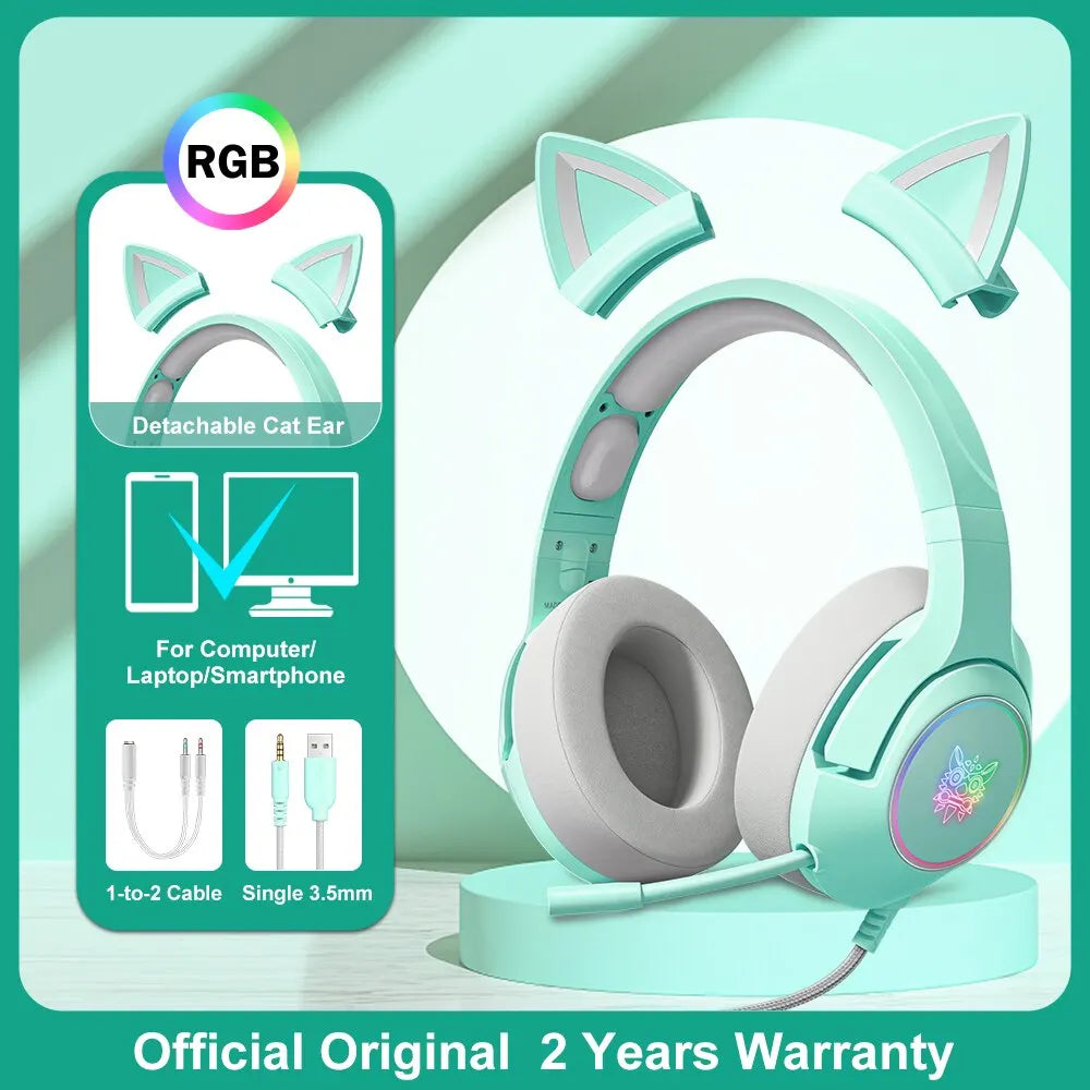 K9 RGB Wired Gaming Headset with Detachable Cat Ears – detail view 8