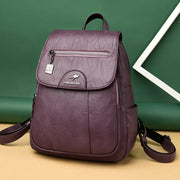 Women's Leather Backpack with Rain Cover – detail view 6