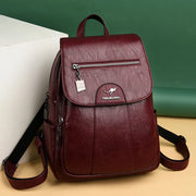 Women's Leather Backpack with Rain Cover – detail view 2
