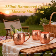 350mL Solid Copper Mug Set