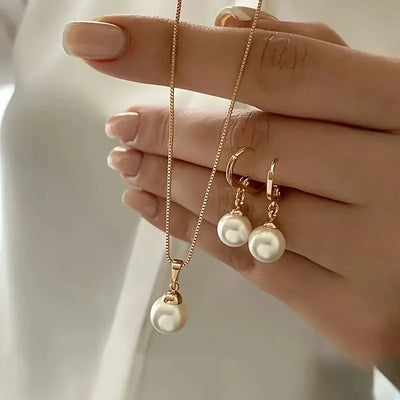 Bamoer Sterling Silver Pearl Jewelry Set