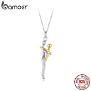 Bamoer Sterling Silver Mother & Child Hug Necklace